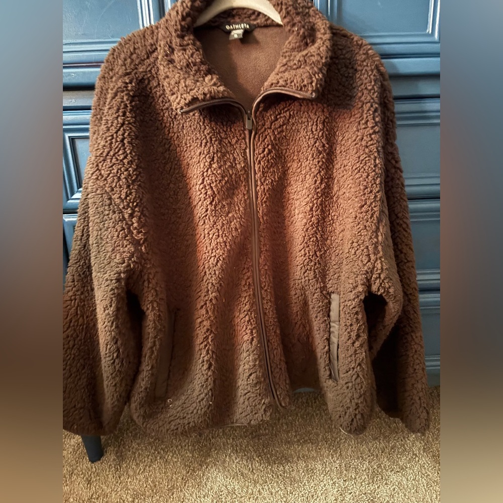 Athleta Chocolate Teddy Jacket - image 1